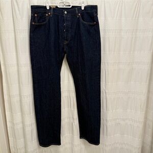 NWT Levi's 501 Straight Jeans Dark Wash Button Fly Men’s 36x32